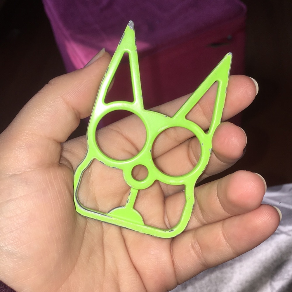 3 for $15 Lime green Stabey kitty brass knuckles